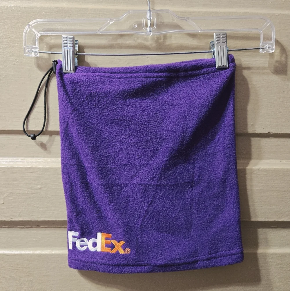 Fedex Embroidered Purple Adjustable Drawstring Neck Gaiter GUC